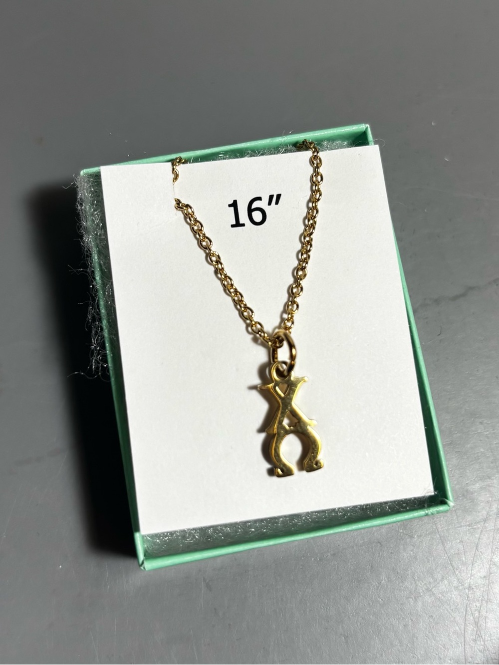 Chi Omega Gold Tone 16" Necklace (never worn)